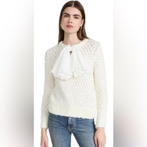 NWT Rebecca Taylor Ivory Cotton-Blend Sweater Size Small